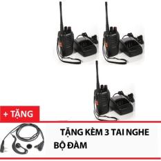 Bộ 3 Bộ đàm Baofeng 888s (Đen) +Tặng 3 tai nghe bộ đàm