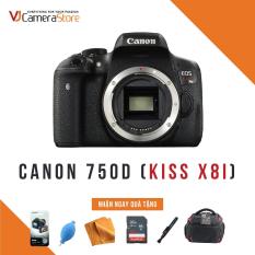 Canon EOS 750D (Kiss x8i) – Nhập khẩu Japan – Tặng kèm thẻ nhớ 32gb, túi Canon Focus, bóng thổi, khăn lau, bút lau, dán màn hình