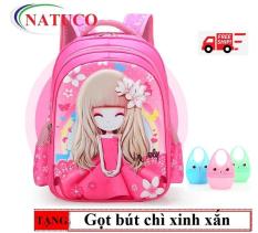 Ba lô học sinh cấp 1, cấp 2 hình nổi 3D xinh yêu cho bé gái + Tặng gọt bút chì màu ngẫu nhiên