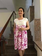 Đầm bầu họa tiết hoa nhí (tím)