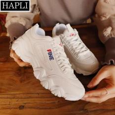 (VIDEO thực tế + hình thật) Giày thể thao nữ HOT TREND FINE Ulzzang cực đẹp HAPLI (trắng chữ xanh, trắng chữ hồng)