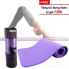 Thảm Tập Yoga TPE Cao Cấp Nhập Khẩu Hàn Quốc Tặng Kèm Túi Đựng Và Dây Buộc Thảm (Dày 10mm)
