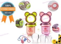 Túi nhai silicone chống hóc đồ dùng ăn dặm cho bé Kichilachi- Xanh Lá, Hồng (Hot)