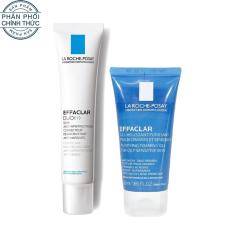 Bộ đôi Kem dưỡng giảm mụn thông thoáng lỗ chân lông và ngừa thâm La Roche Posay Effaclar Duo+ 40ml và Gel rửa mặt dành cho da dầu mụn Effaclar gel 50ml