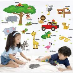 Decal Trang Trí Phòng Cho Bé Vườn Thú Tiếng Anh