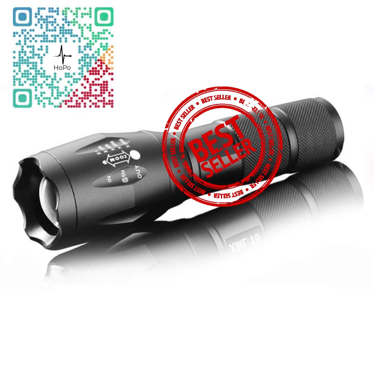 Đèn pin police AMY - T6 MỚI siêu sáng kèm sạc và pin sạc - BH 1 ĐỔI 1