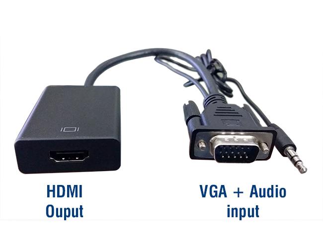 Đầu chuyển đổi HDMI to VGA + Audio