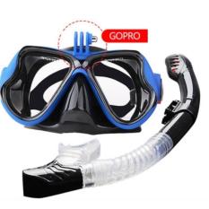 Bộ kính lặn ống thở GOPRO – mắt KÍNH CƯỜNG LỰC gắn được Gopro, SJCAM, Camera hành trình, ống thở van 1 chiều ngăn nước chuyên dụng cao cấp – POKI