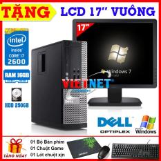 Máy tính DellOptiplex core i7 – 2600 Ram 16GB ổ cứng Hdd 250gb (Tặng màn hình 17 inch vuông + bộ bàn phím, chuột, lót chuột)