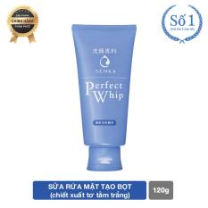Sữa rửa mặt sạch hoàn hảo ẩm mịn tự nhiên với bọt tơ tằm trắng Senka Perfect Whip 120g số 1 Nhật Bản