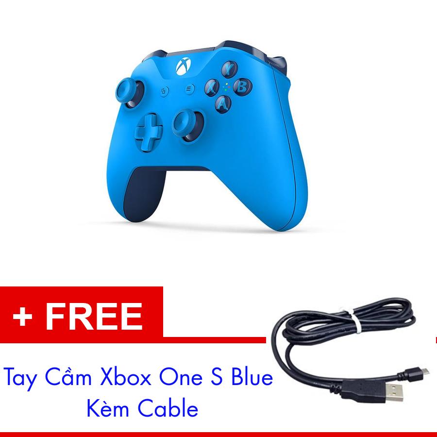 Tay Cầm Xbox One S Blue Kèm Cable
