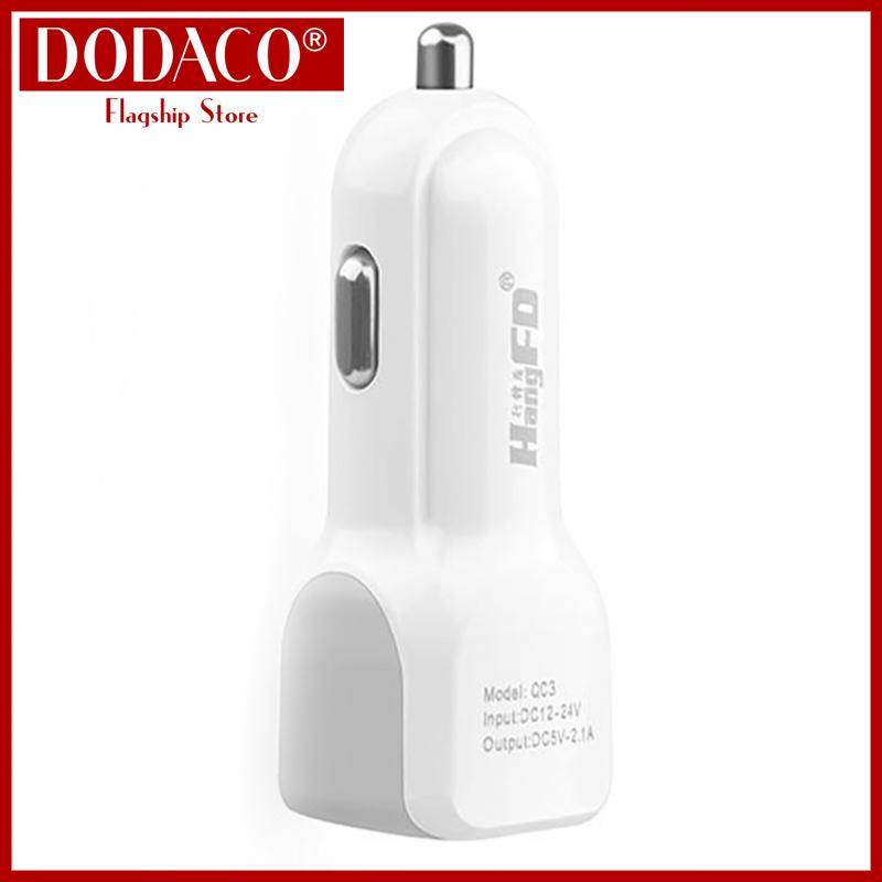 Đầu sạc điện thoại trên ô tô 2.1A 2 cổng USB DODACO DDC2063 (Nhiều màu)