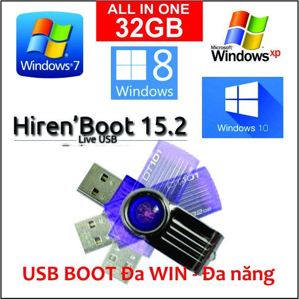 USB 32GB cài Đa WIN 7, 8, 10 ALL - MS Office ALL