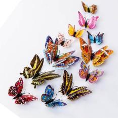 Bộ 12 Bướm Xinh 3D Nam châm Trang Trí Dán Tường