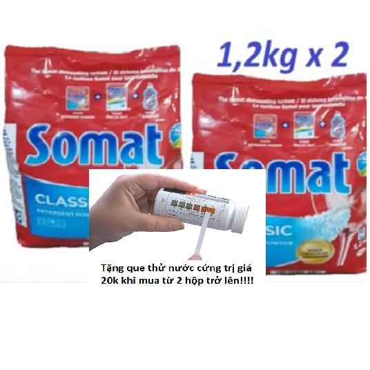 Combo 2 gói bột rửa bát Somat + Tặng que thử nước cứng 20k
