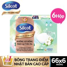 Combo 6 Hộp bông trang điểm (Bông tẩy trang) cao cấp Silcot Premium 66 miếng/hộp