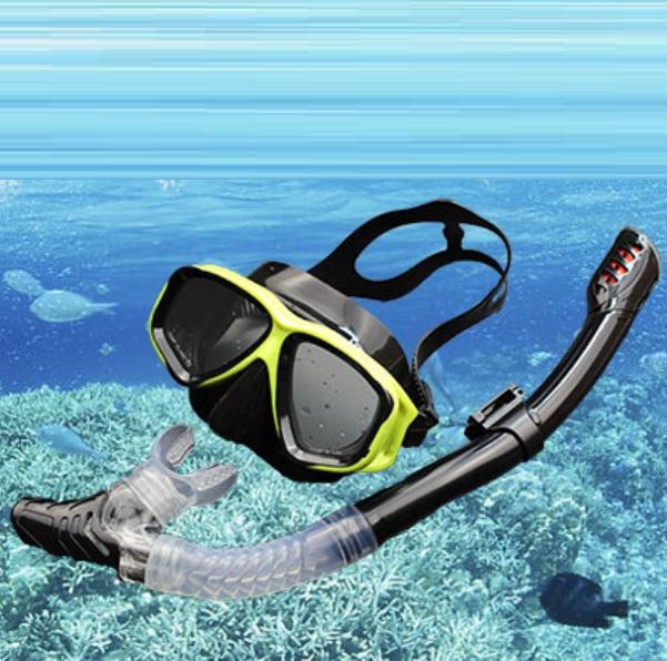 Bộ kính lặn Ống thở S301 - mắt KÍNH CƯỜNG LỰC, ống thở van 1 chiều ngăn nước, đồ thể...