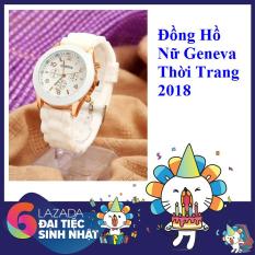 Đồng Hồ Nữ Geneva Silicon Thời Trang 2018 (Trắng – Đen)