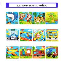 Combo 12 bộ ghép hình 20 miếng bằng gỗ