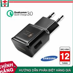 Củ sạc Fast Charge cho Samsung Galaxy S8 / S8 Plus (Đen) – Hỗ trợ sạc nhanh Qualcomm – Hàng Xuất Khẩu Châu Âu