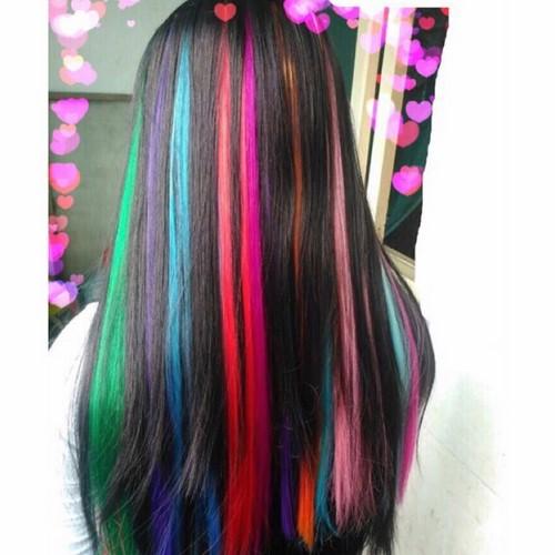 Line tóc giả siêu xinh tép 3d dài 60cm màu tím hoa sim
