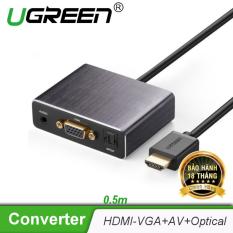 Cáp chuyển đổi HDMI sang VGA tích hợp cổng quang Optical Analog SPDIF 5.1 và Audio 3.5mm dài 0.5m UGREEN 40282 – Hãng phân phối chính thức