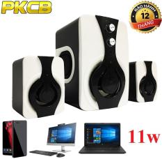 Loa nghe nhạc máy tính, Điện thoại,Tivi bass ấm PKCB 2060 Speakers 2018 2.1 bảo hành uy tín 3 trong 1 bộ 3 cái loa