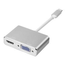 3 in1 USB 3.1 Type C to HDMI+VGA Female Adapter for Macbook (Silver) – intl
