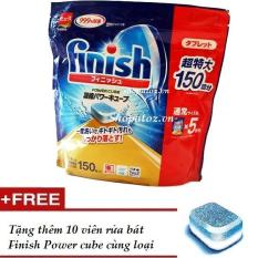 Viên rửa bát Nhật Bản Finish Power Cube ( túi 150 viên ) dành cho máy rửa bát mẫu mới 2018