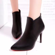 Giày boot nữ cổ ngắn gót mũi nhọn siêu hót 2018
