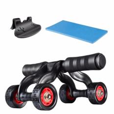 Con lăn tập cơ bụng 4 bánh cỡ lớn tặng (Thảm lót+ Tấm chặn nhựa)-CÓ VÂN CHỐNG TRƯỢT