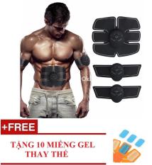 Bộ Máy Tập Cơ Bụng 6 Múi và Cơ Bắp Tay Đa Năng (Đen) Loại 1 hộp cứng + Tặng 10 miếng gel thay thế