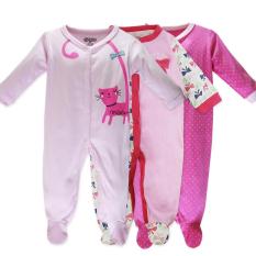 Set 3 Áo Liền Quần Có Tất Baby Gear Dễ Thương Cho Bé Gái (Các Mẫu Giống Hình)