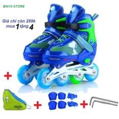 giầy trượt patin phát sáng siêu đẹp,,, tặng full bộ bảo hiểm + tặng thêm 1 túi xách giầy tiện lợi + 2 lục lăng siết ốc
