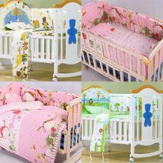 Bộ 5 Món Quây Nệm Và Gối Dành Cho Cũi Em Bé 60×100