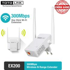 Bộ tiếp nối kích khuếch đại sóng WiFi ToToLink EX200 ( Repeater thu và phát sóng wifi làm cho sóng wifi mạnh sử dụng cho PC, Laptop, điện thoại, smart TV tivi …)