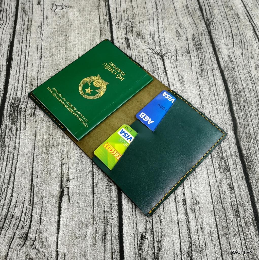 Ví đựngậpassport, ví đựng hộ chiếu, bao da đựngậpassport hộ chiếu da bò handmade - Kichi 1-PP6