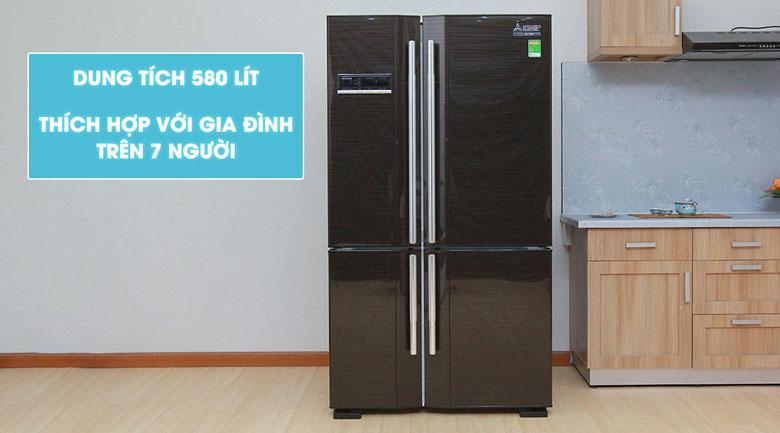Tủ Lạnh Mitsubishi MR-L72EH-BRW-V side by side 580L