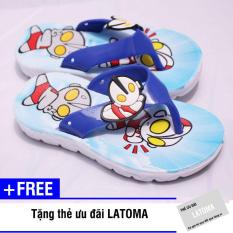 Dép xỏ ngón bé trai họa tiết siêu nhân cao cấp Latoma TA1193 (Xanh dương )+ Tặng kèm thẻ ưu đãi Latoma