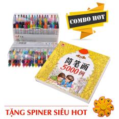 Combo Cho Bé: Vở tập tô màu 5000 mẫu + Hộp 64 màu vẽ+tặng free spiner siêu hot(CB5000+64mau)