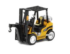 Xe nâng hàng bằng sắt Die-cast chạy cót có đèn và âm thanh tỉ lệ 1:24 (Loại xe có móc nâng hàng)