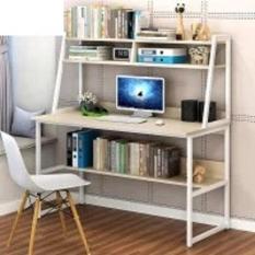 Bàn học và làm việc kèm giá sách kích thước 120x48x74x139cm (vàng trắng) – (BQ373-VANGTRANG)