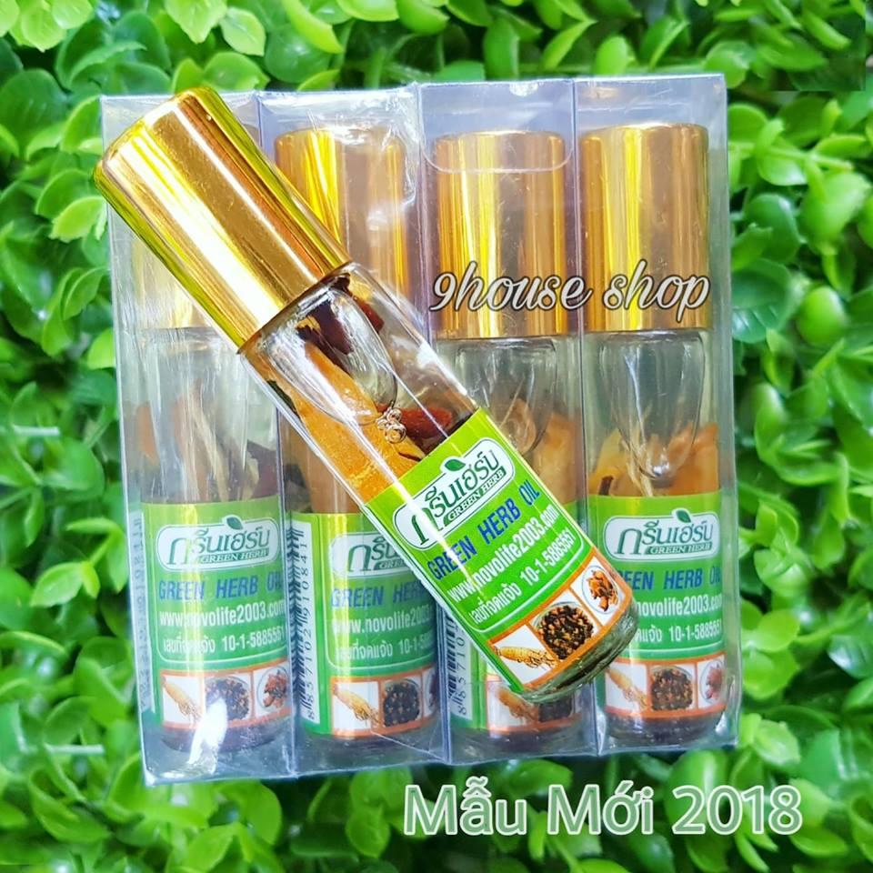 Lốc 12 Dầu Nhân Sâm Ginseng Green Herb Oil Thái Lan (nhập khẩu) - 8ml x12 chai