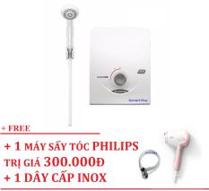 Máy Nước Nóng Trực Tiếp Chống Giật Không Bơm Ariston SB35E-VN (Trắng) Tặng Sấy Tóc Philips Và 01 dây cấp nước