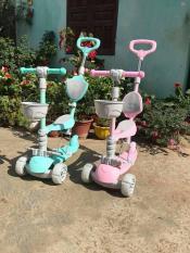 Xe trượt Scooter 5 in 1 có đèn led, có giỏ xe cho bé