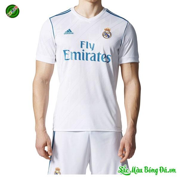 Quần áo bóng đá sân nhà Real Madrid màu trắng 2017 2018