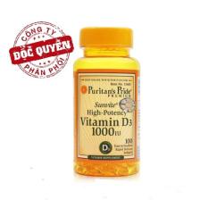 Clearan Stock – Big Sales (HSD:9/2019): Viên uống bổ sung Vitamin D tăng cường hệ miễn dịch, bổ phổi, phòng chống còi xương Puritan’s Pride Sunvite High-Potency Vitamin D3 1000IU 100 viên