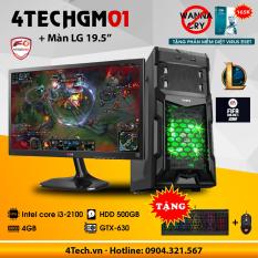 Máy tính để bàn chơi Game 4TechGM01 core i3, ram 4GB, hdd 500gb, vga rời GT730, màn 19.5inch (chuyên LOL, Fifa) – Tặng phím chuột Gaming DareU.
