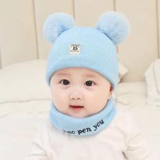 Bộ khăn + mũ len 2 lớp cho bé từ sơ sinh đến 3 tuổi
