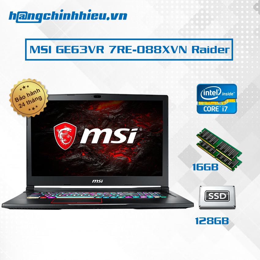 MSI GE63VR 7RE-088XVN Raider Hãng phân phối chính thức - i7-7700HQ VGA NVIDIA GeForce GTX 1060 1TB 15.6